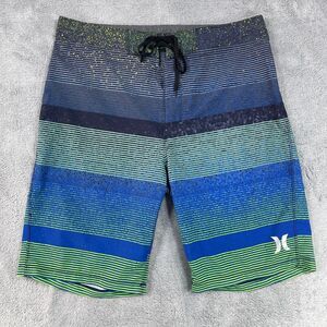 Hurley Phantom Board Shorts Mens 31 Multi Striped Stretch Swimwear Drawstring